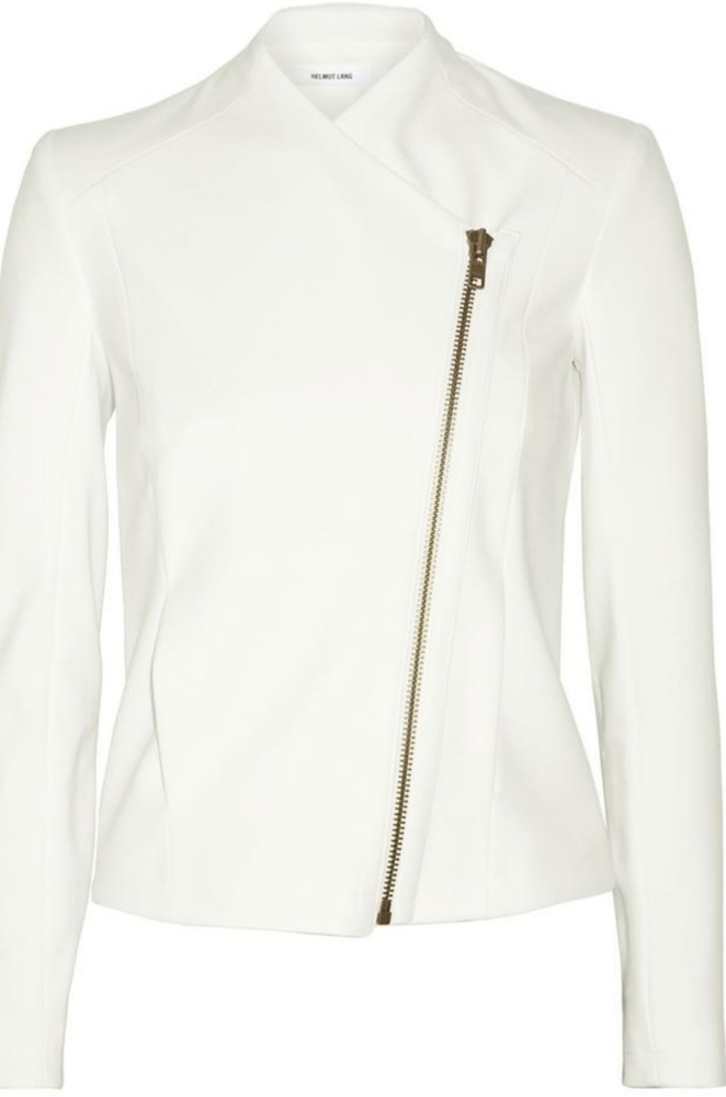 HELMUT LANG White Ponte Moto Jacket Size:L - Picture 2 of 8